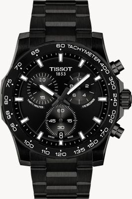 Tissot Supersport Chrono (42mm) Black Sunray Dial / Black PVD Stainless Steel Bracelet T1254173305100