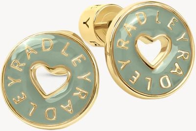 Radley Jewellery Sion Close Sage Green Gold Plated Stud Earrings RYJ1562S