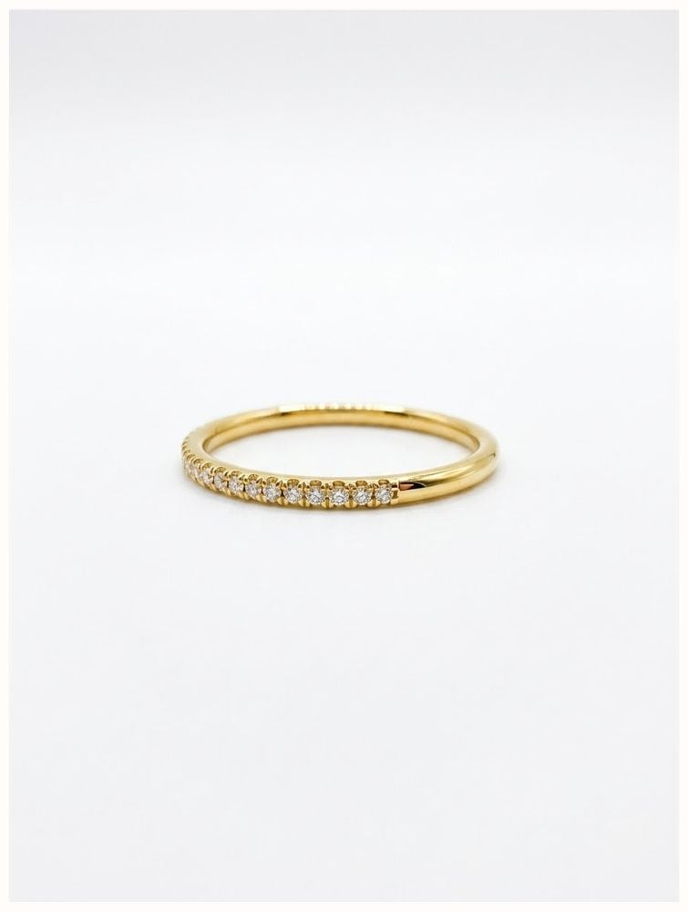 0.10ct Round Brilliant Natural Diamond 18ct Yellow Gold Half Eternity Ring SR3686YG - alternate view 2