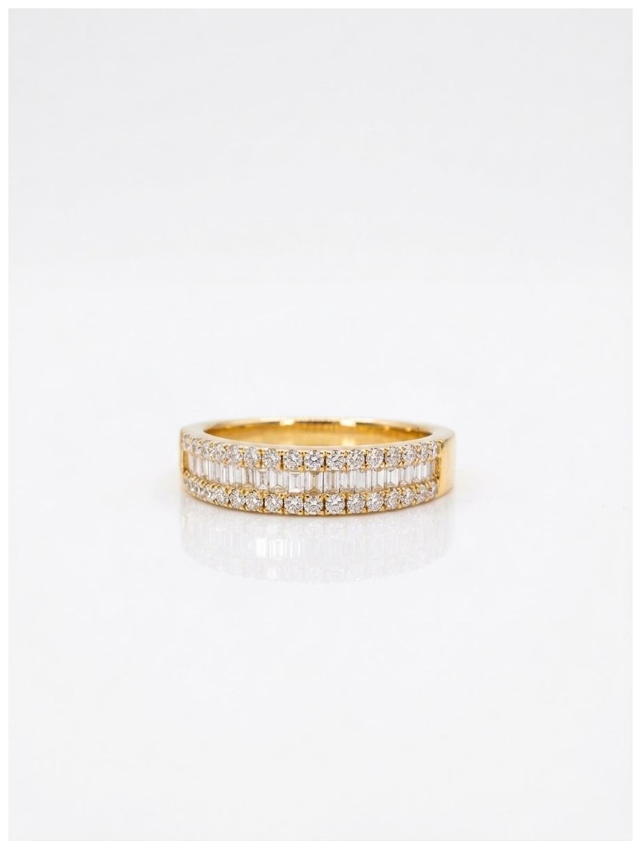 James Moore J94681 0.48ct Baguette & Round Brilliant Natural Jewellery