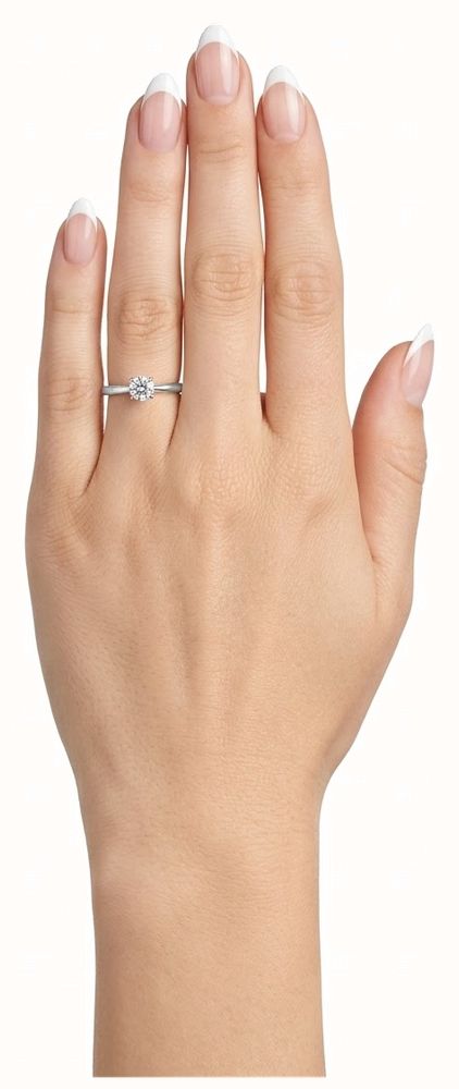 0.46ct Round Brilliant Natural Diamond Platinum Solitaire Ring J37822 - alternate view 4