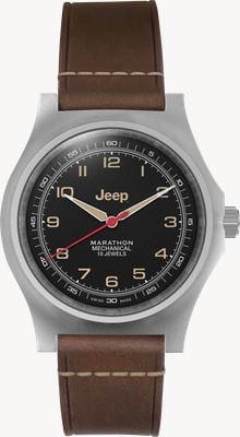Marathon x Jeep® Willys SSGPM Mechanical (41mm) Black Dial / Brown Crazy Horse Leather Strap WW194033SS-4001
