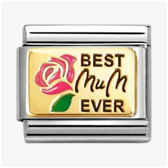 Nomination 030289/14 Classic Best Mum Ever 18ct Gold & Steel Jewellery
