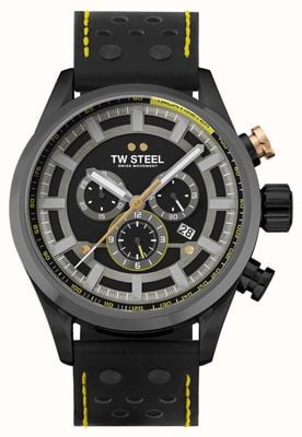 TW Steel Swiss Volante Fast Lane Limited Edition (48mm) Black Dial / Black Leather Racing Strap SVS207