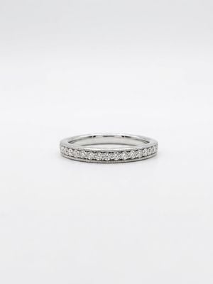 0.25ct Round Brilliant Natural Diamond Platinum Half Eternity Ring HET100072