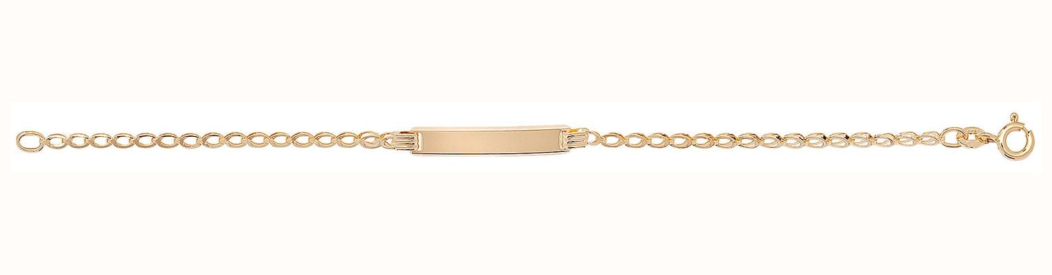 James Moore TH Babies' 9ct Yellow Gold 6 Inch ID Bracelet BR240