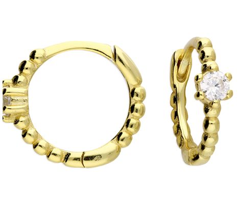 James Moore CME H4814/YX2 Silver Gold Plate Bobble Cz Mini Jewellery
