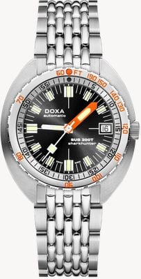 DOXA SUB 200T Sharkhunter (39mm) Black Sunray Dial / Stainless Steel Rice-Grain Bracelet 804.10.101S.10
