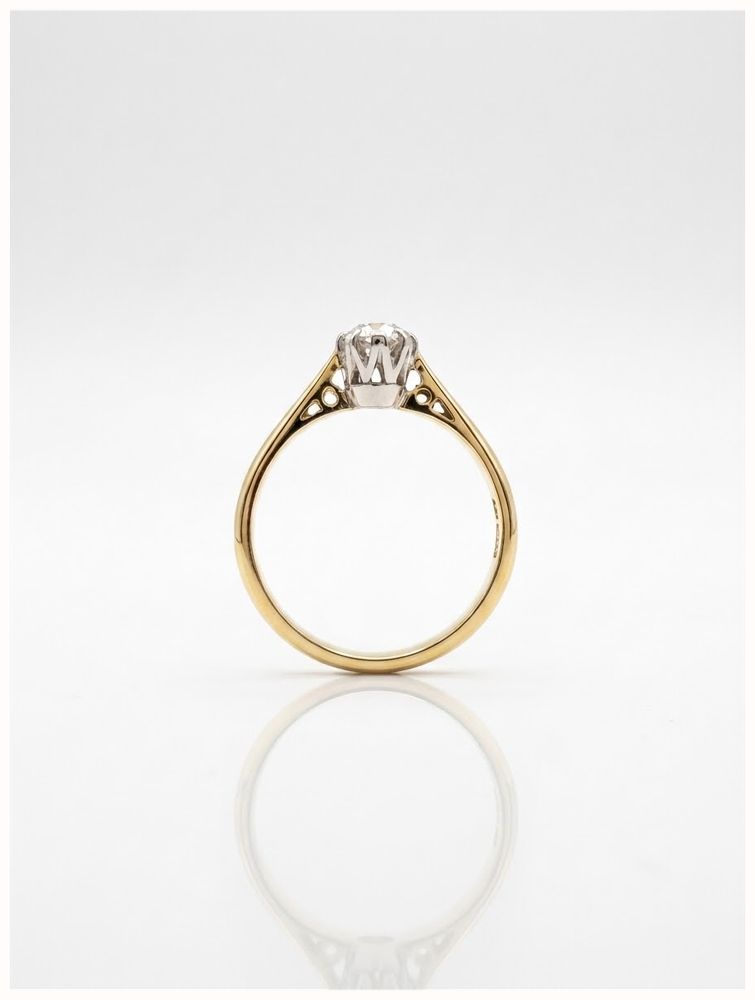 James Moore & Co Pre-Owned 18ct Yellow Gold Platinum Head 0.35ct Round Brilliant Cut 8 Claw Solitare Ring J84023 - alternate view 3