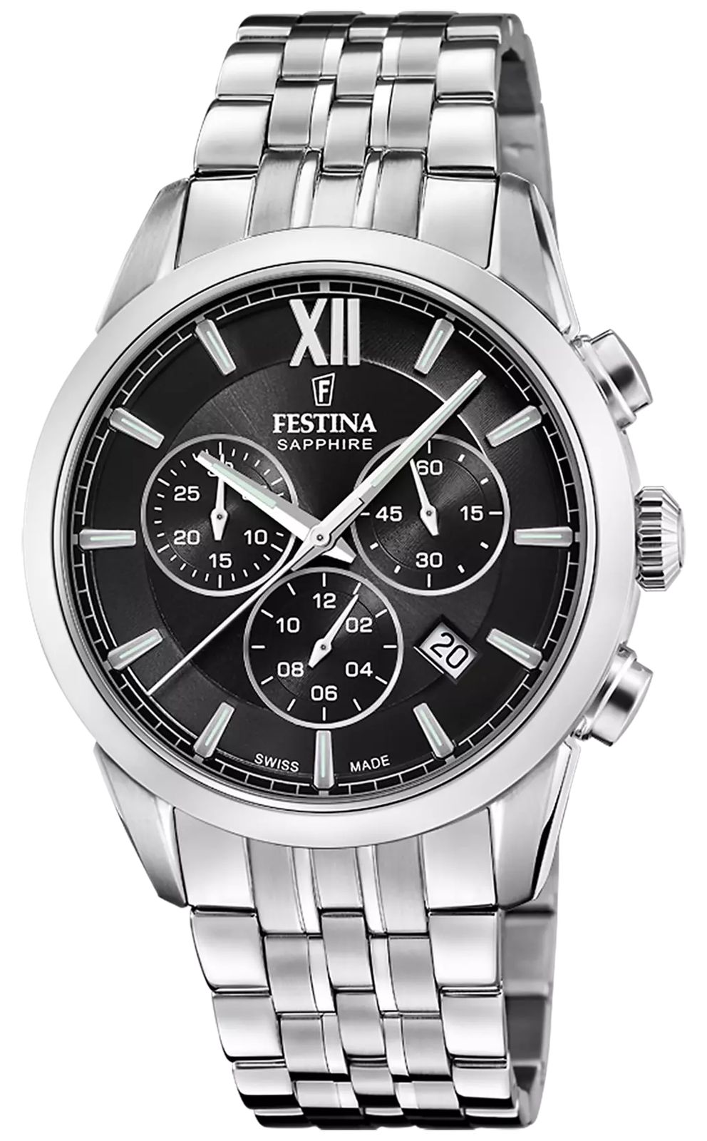 Festina F20040/4 Swiss Made Quartz Chronograph (41mm) Silver Watch