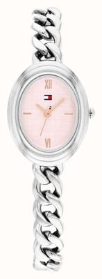Tommy Hilfiger DEMI OVAL Three-Hand Quartz (21.5mm) Pink Dial / Stainless Steel Bracelet 1782876