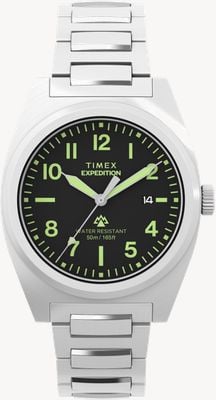 Timex Expedition (39mm) Black Dial / Stainless Steel Bracelet TW2Y18300