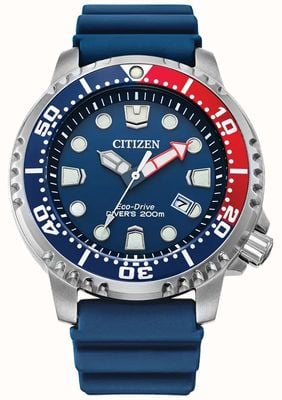 Citizen Men's Promaster Diver | Eco-Drive | Dark Blue Dial | Blue Polyurethane Strap BN0168-06L