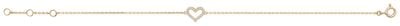 Treasure House Women's 9ct Yellow Gold 7.25 Inch Cubic Zirconia Heart Bracelet BR604