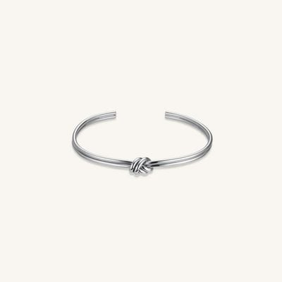 Rosefield Jewellery Statement Silver Stainless Steel Knot Bangle JBSKS-J1062