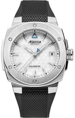 Alpina Alpiner Extreme Solameter (37.5mm) White Triangle Pattern Dial / Black Silicone Strap AL-140W3AE6