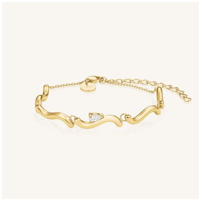 Rosefield Jewellery JBDWG-J1305 Drop Wave Gold Plated