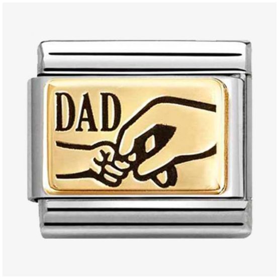 Nomination 030166/37 Classic Dad 18ct Gold & Steel Charm Jewellery