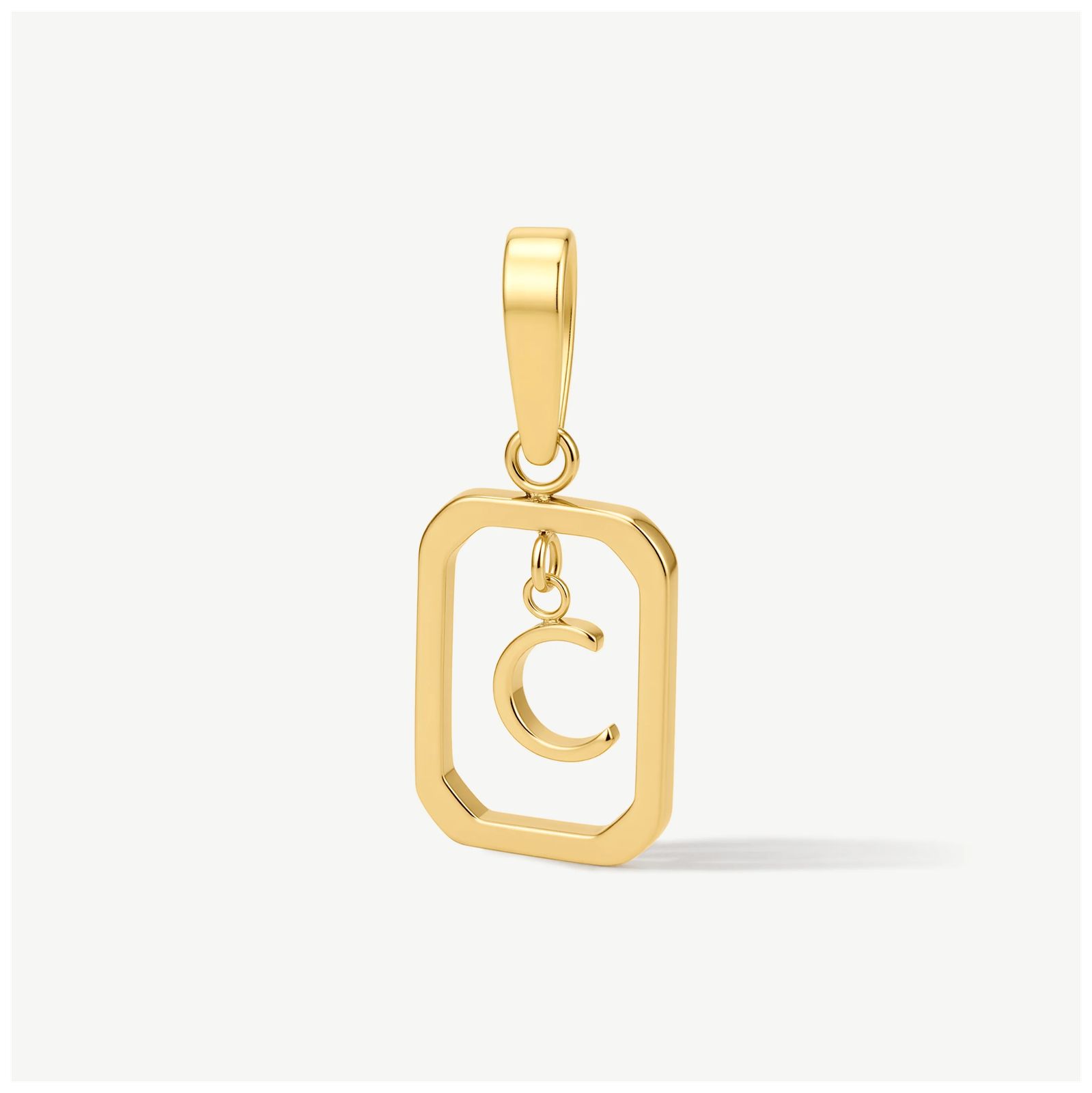 D.LOUISE CH-18-03 Gold Tone Floating Initial Pendant - C Jewellery