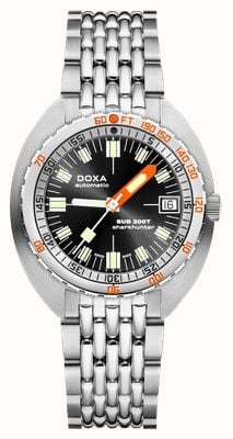 DOXA SUB 200T Sharkhunter (39mm) Black Sunray Dial / Stainless Steel Rice-Grain Bracelet 804.10.101S.10