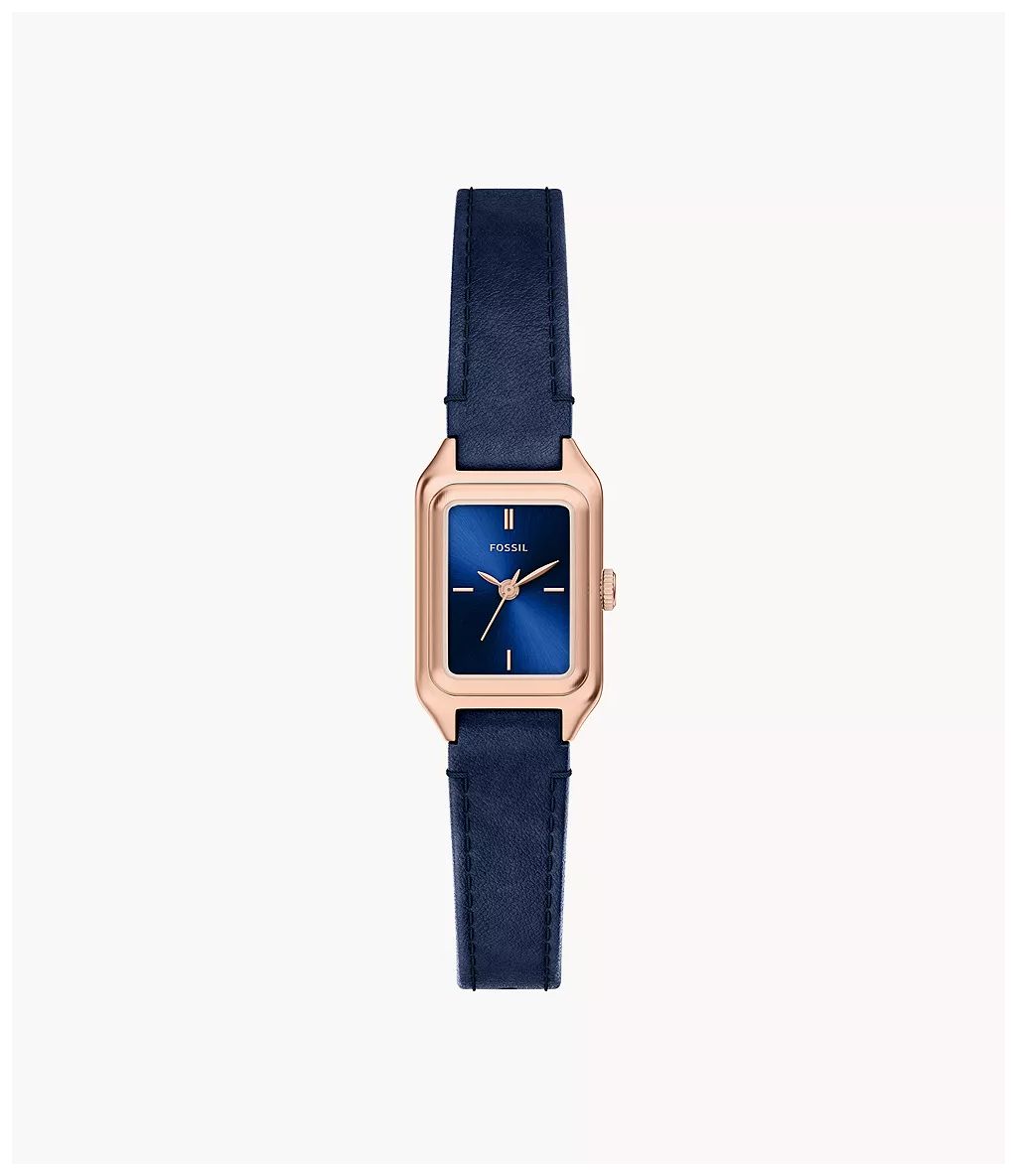 Fossil ES5532 Raquel 18 mm Three-Hand Blue Leather Watch