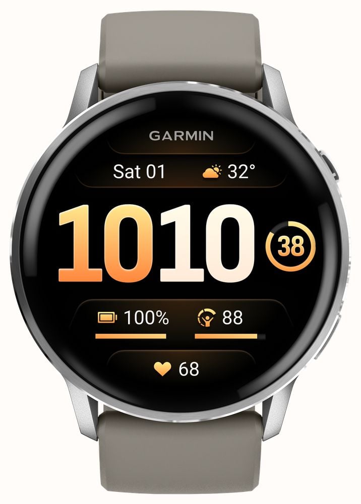 Garmin Venu AMOLED Health And Fitness Smartwatch (45mm) Silver