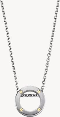 Herbelin Newport Duo Necklace - Brushed And Polished Stainless Steel With 9k YG Screws - 7mm (One Size) CND20ABG2N