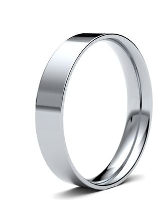 James Moore Wedding Rings | 9ct White Gold | 4mm | Light | Flat Court | AG_4LLE-9W