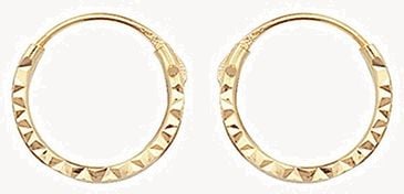 9k Yellow Gold 8mm Hinged Sleepers ES316
