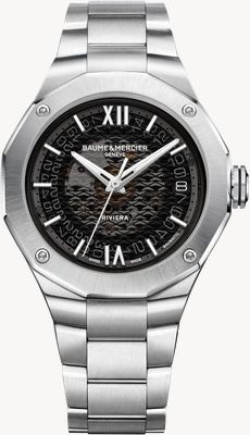 Baume & Mercier Men's Riviera Automatic (39mm) Black Dial / Stainless Steel Bracelet 10715