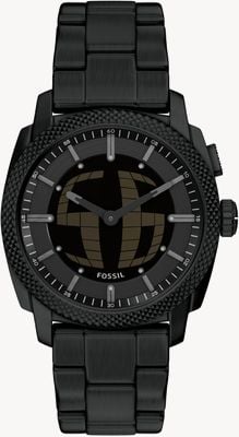 Fossil Machine Big-Tic Dual-Display (41mm) Negative Display Dial / Black PVD Stainless Steel Bracelet FS6156