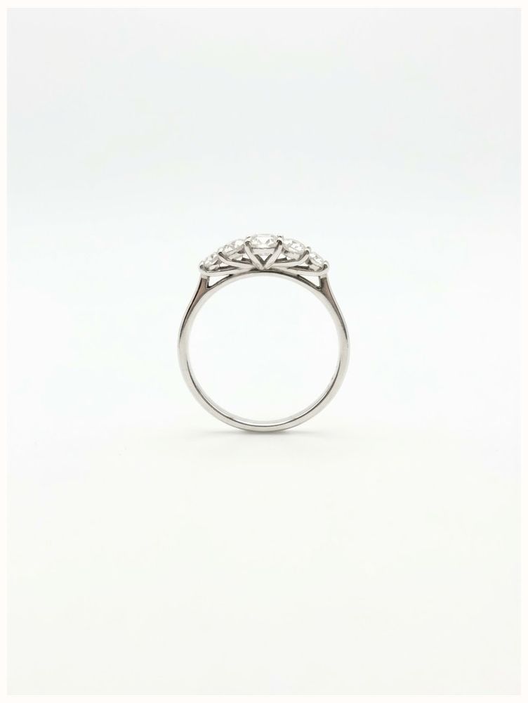Round Brilliant Natural Diamond 18ct White Gold Five Stone Ring JM5872 - alternate view 3