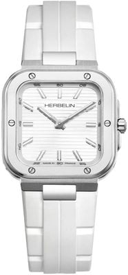 Herbelin Women's Cap Camarat (30mm) White Dial / White Rubber Strap 17546A12CW