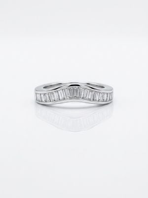 0.50ct Baguette Diamonds 10ct White Gold Wishbone Eternity Ring JM2806