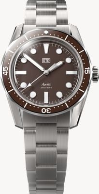 HTD Aquatìc Bicchierini Automatic Skindiver (39mm) Espresso Brown Dial / 323 Stainless Steel Bracelet Watch AQUATIC-BICCHIERINI-BROWN