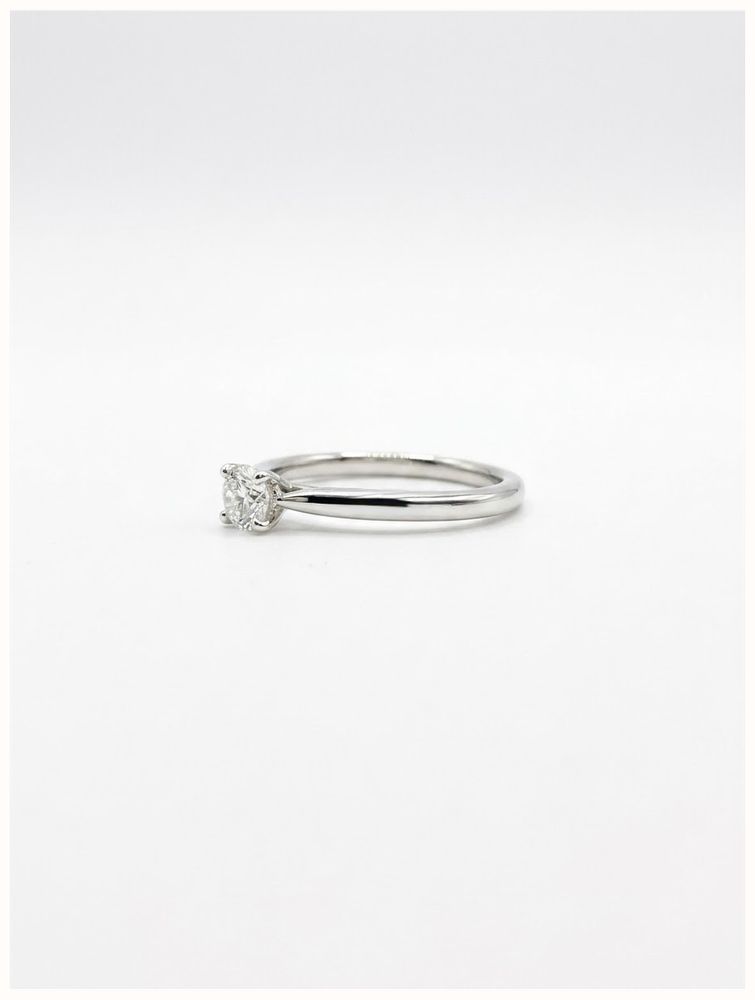 0.23ct Round Brilliant Natural Diamond Platinum Solitaire Ring J86863 - alternate view 2