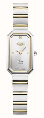 Roamer Olivia Diamond Quartz (18 x 29mm) Silver Dial / Two-Tone Stainless Steel Bracelet 627845 47 19 20