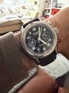 Customer picture of Hanhart 417 ES Heritage Flyback - Red Pusher (39mm) Black Dial / Black Leather Strap - M H701.212-7010