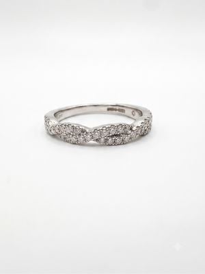 Platinum 2 Row Diamond Set Twist Band J79531