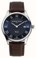 Frederique Constant Classics Quartz Date (40mm) Blue Clous de Paris Guilloché / Dark Brown Leather Strap FC-220N5B6