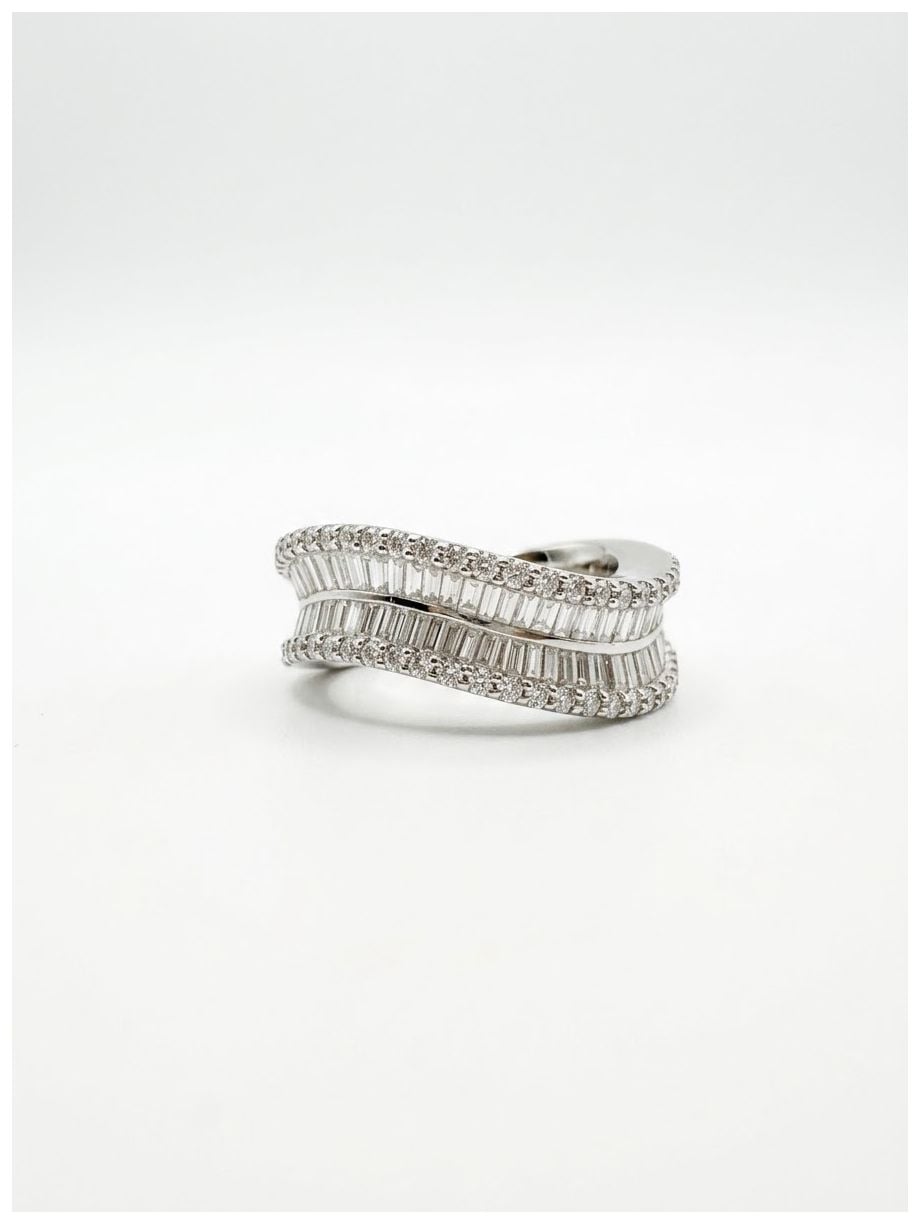 James Moore & Co JM4539 Baguette And Round Brilliant Natural Jewellery