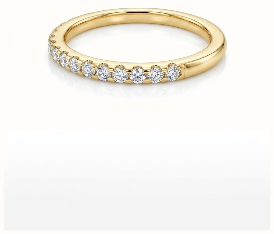 0.25ct Round Brilliant Natural Diamond 9ct Yellow Gold Half Eternity Ring HET100112/Y - alternate view 2