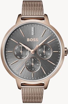 BOSS Symphony Grey Dial Day & Date Mesh Strap 1502424