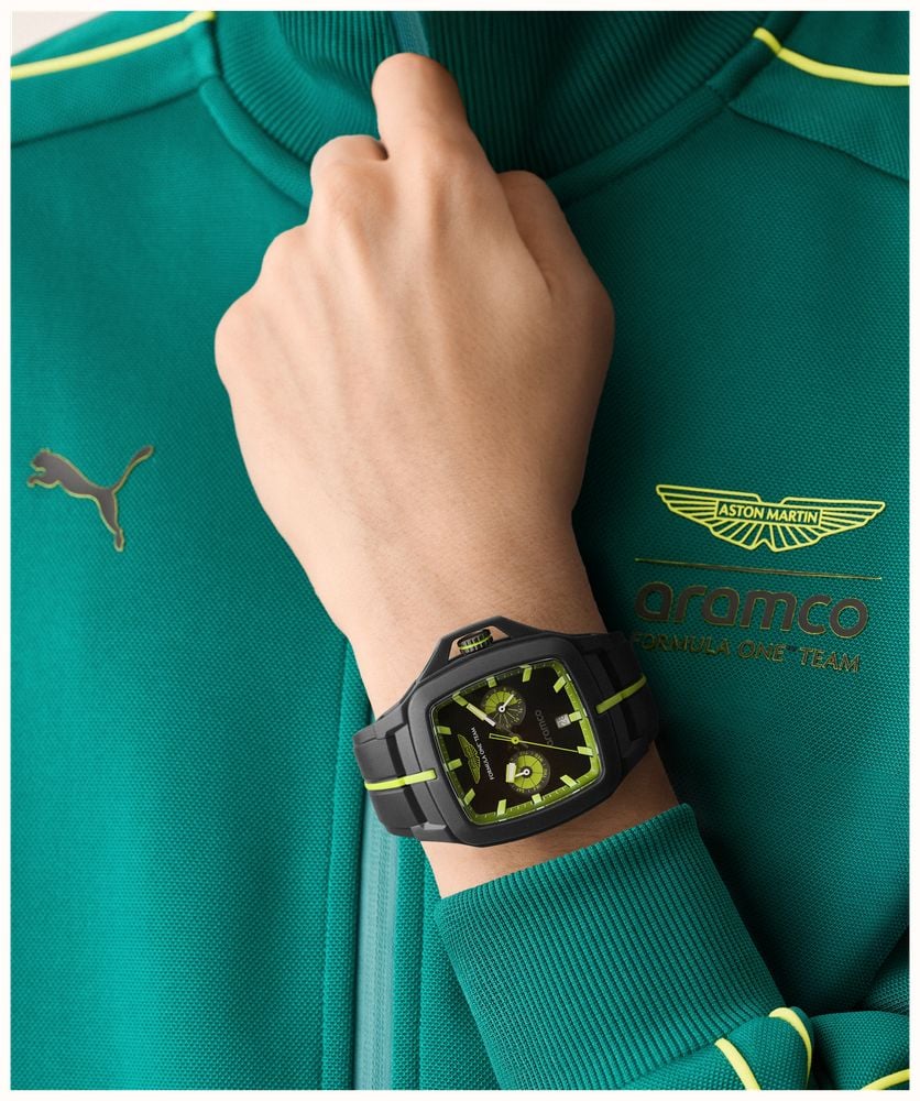 Aston Martin Aramco Formula One™ Team FLK Quartz Multifunction (41.4mm) Black Dial / Black Silicone Strap MTFF1F602 - alternate view 4