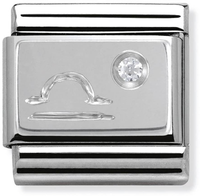 Nomination Classic Libra Cubic Zirconia Sterling Silver Charm 330302/07