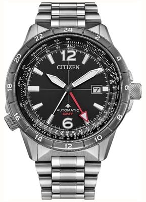 Citizen Promaster AIR Automatic GMT (44.5mm) Black Dial / Stainless Steel Bracelet NB6046-59E