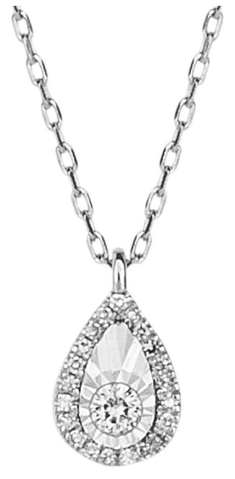 Elements Gold GN372 9ct White Gold Diamond Illusion Set Pear Jewellery