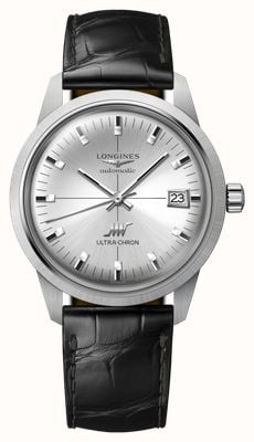 LONGINES Ultra-Chron Classic Automatic Chronometer (37mm) Sunray Silver Dial / Black Alligator Leather Strap L25374722