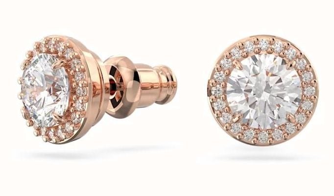 Swarovski Constella | Round cut| Rose Gold | White |  Stud Earrings 5636275