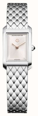 Baume & Mercier Hampton Quartz (17.7 x 28mm) Warm Silver Sun-Satin Dial / Satin-Polished Stainless Steel Bracelet Watch 10860